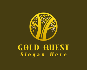 Gold Circle Tree logo design