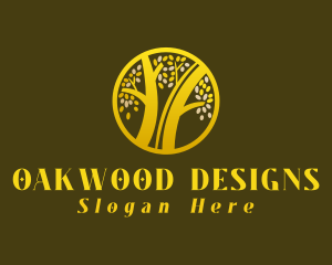 Gold Circle Tree logo design