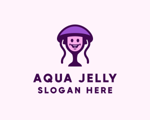 Jellyfish Wine Glass logo design