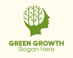 Green Head Tree logo design