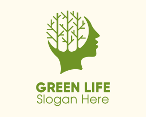 Green Head Tree logo design