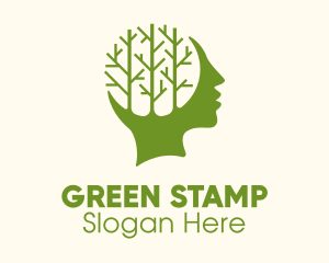 Green Head Tree logo design