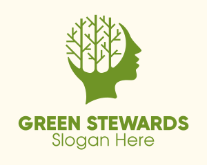 Green Head Tree logo design