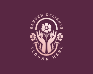 Flower Wellness Hands logo design