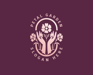 Flower Wellness Hands logo design