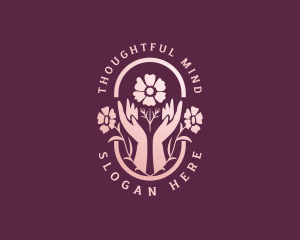 Flower Wellness Hands logo design