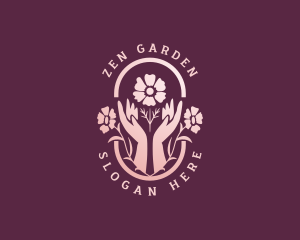 Flower Wellness Hands logo design