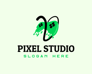 Green Pixelated Controller  logo