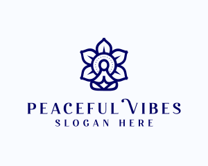 Meditation Yoga Flower logo design