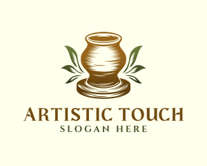 Elegant Leaf Pot logo