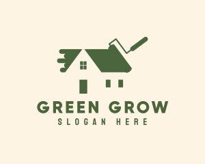 Green Paint Roof logo design