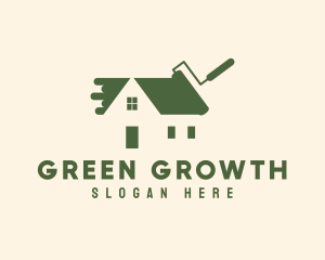 Green Paint Roof logo design