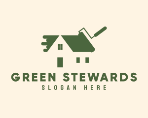 Green Paint Roof logo design