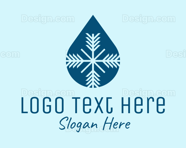 Blue Snowflake Droplet Logo