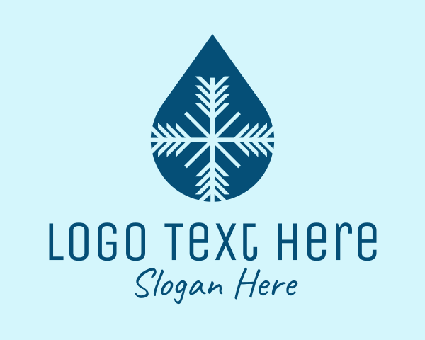 Blue Snowflake Droplet logo