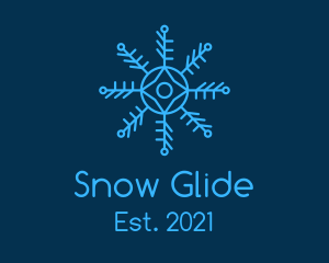 Outline Snowflake Pattern logo design