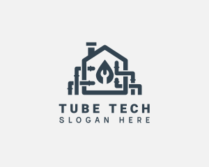 Wrench Pipe Plumbing Repair logo design