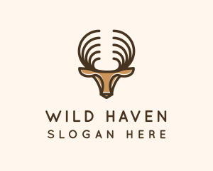 Deer Antlers Wild Forest logo design