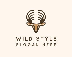 Deer Antlers Wild Forest logo design