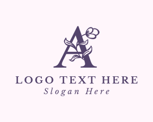 Purple Flower Letter A logo