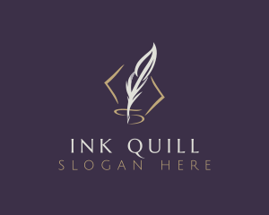 Novelist Feather Quill logo design