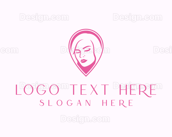 Beauty Woman Pink Pin Logo