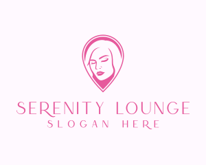 Beauty Woman Pink Pin  logo design