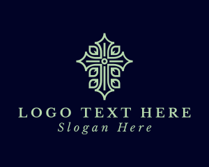 Green Leaf Crucifix logo