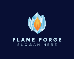 Fire Ice Gem logo design