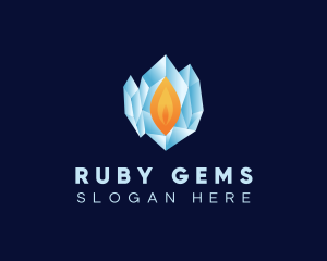 Fire Ice Gem logo design