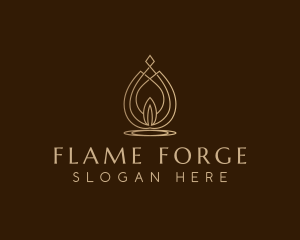 Flame Candle Light logo design