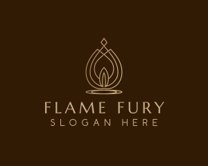 Flame Candle Light logo design