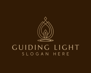 Flame Candle Light logo design