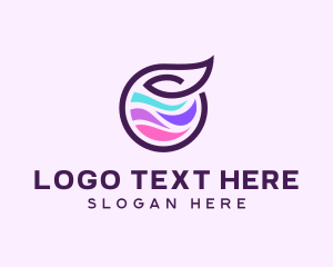 Color - Colorful Wave Leaf logo design