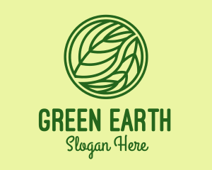 Organic Green Leaf logo design