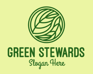 Organic Green Leaf logo design