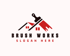 Roof Paint Brush logo design