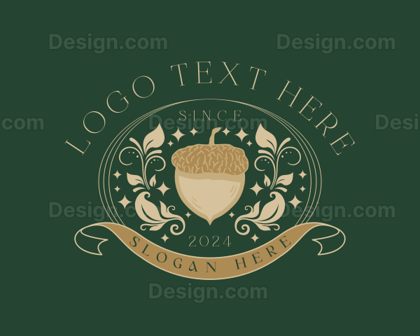 Organic Botanical Acorn Logo