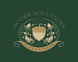 Forest Leaf Acorn logo design