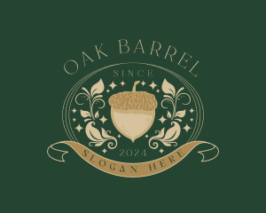 Organic Botanical Acorn logo design