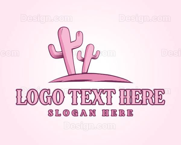 Pink Cactus Desert Logo