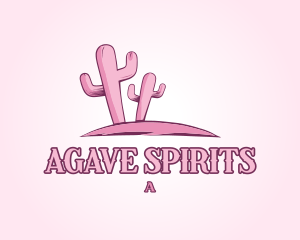 Pink Cactus Desert logo design