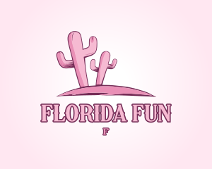 Pink Cactus Desert logo design