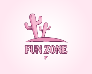 Pink Cactus Desert logo design