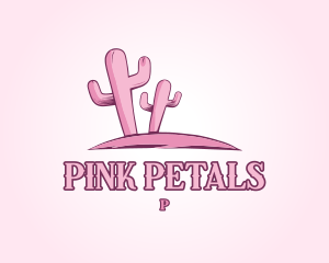 Pink Cactus Desert logo design