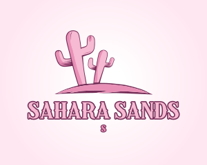 Pink Cactus Desert logo design