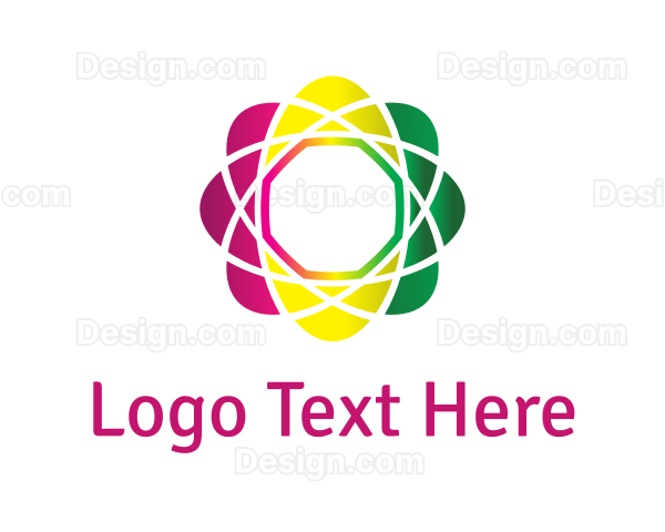 Gradient Atom Flower Logo