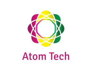 Gradient Atom Flower logo