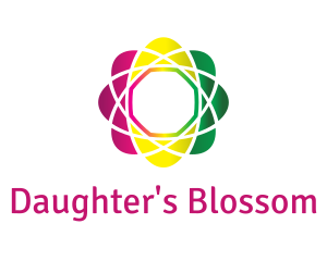 Gradient Atom Flower logo design