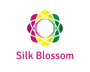 Gradient Atom Flower logo design